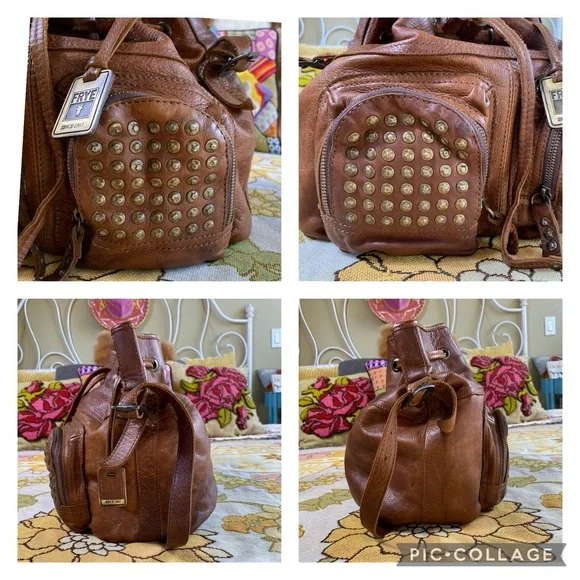 FRYE Brooke Studded Crossbody Drawstring Bag - Picture 11 of 14